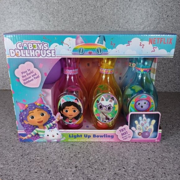 LIGHT UP Bowling Pin and Ball Toy Gabby's Dollhouse Kids Game - Picture 1 of 8